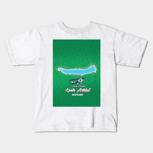 loch Arklet Scotland map Kids T-Shirt